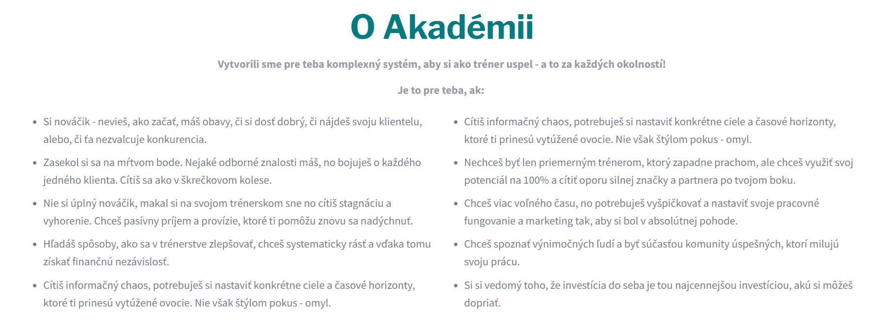 Pre koho je Pošvanc Fitness akadémia?